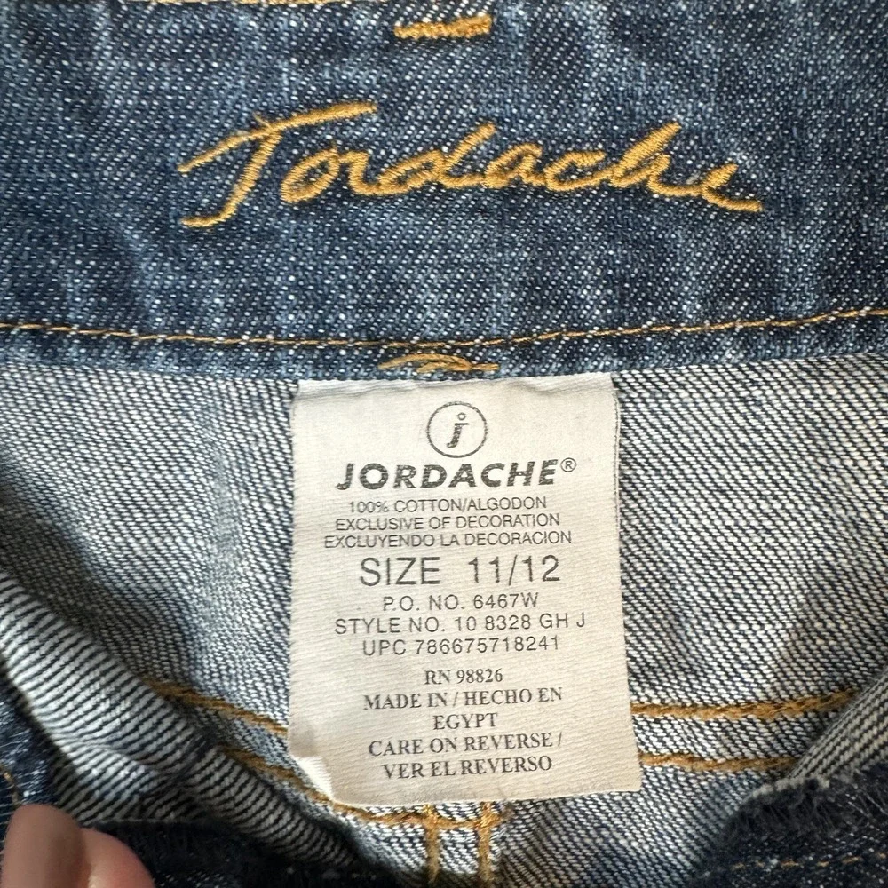 Vtg Y2k Jordache Denim Pleated Mini Skirt Juniors 11/12 Beaded Babydoll Bratz
